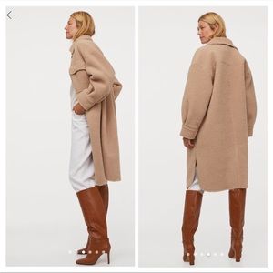 H&M Faux Shearling Shirt Jacket Shacket M